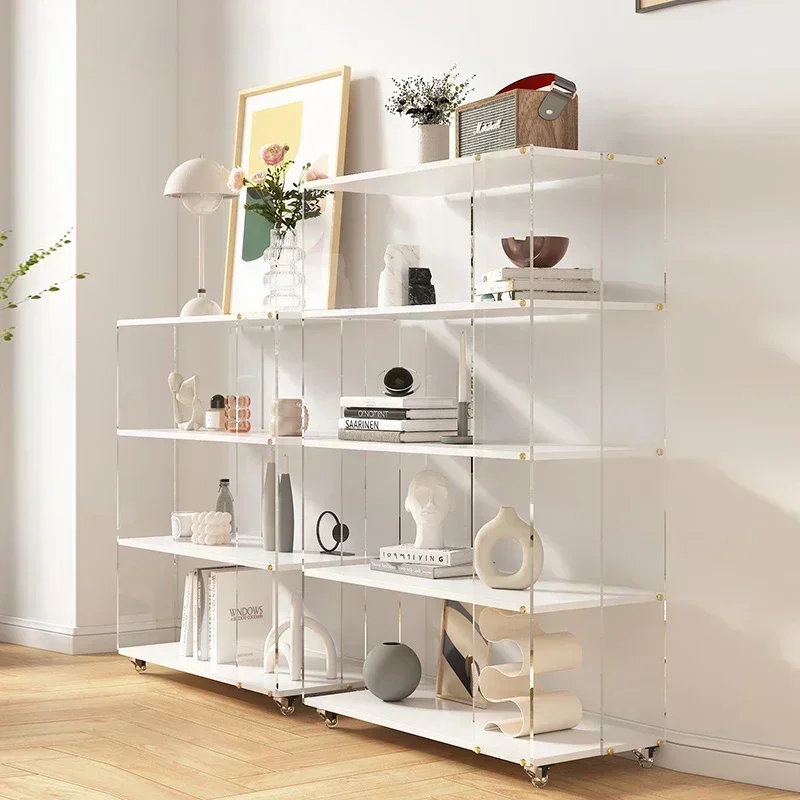 Design Bookcase Minimalist Office Acrylic Unique Transparent Organizers Storage Display Prateleira Livros Furniture Living Room