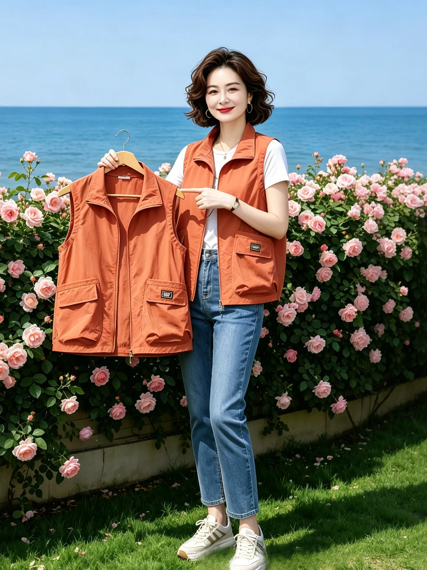 

Casual Sleeveless Fashionable Women's Vest Jacket 2026 New Style Commute Wind Side Pocket Design Standard Fit Thin Sunscreen ...