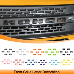 Auto Front Grille Letter Embleem Decoratie Cover Trim Stickers Voor Ford Bronco Sport 2021 2022 2023 2024 Exterieur Accessoires