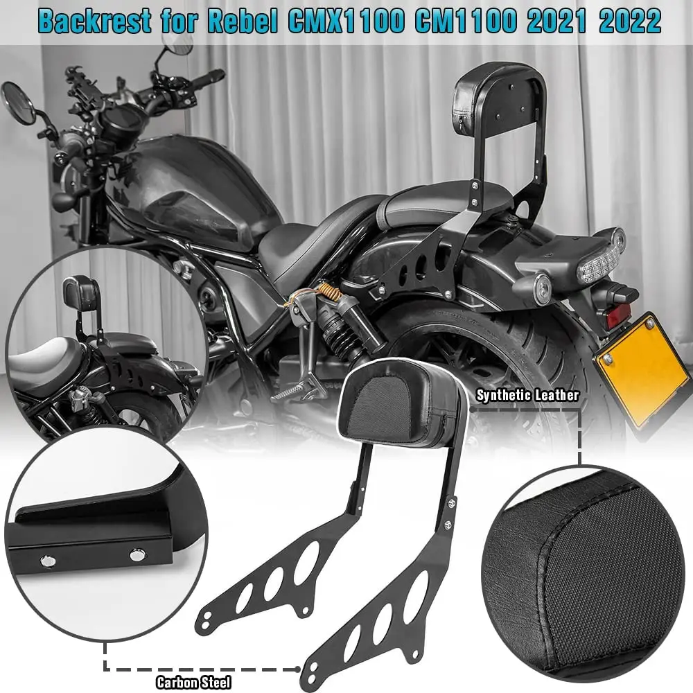 

Motorcycle Passenger Backrest Sissy Bar Rear Luggage Rack with Cushion Pad for Honda CM1100 CMX1100 CM CMX 1100 Rebel 2021 2022