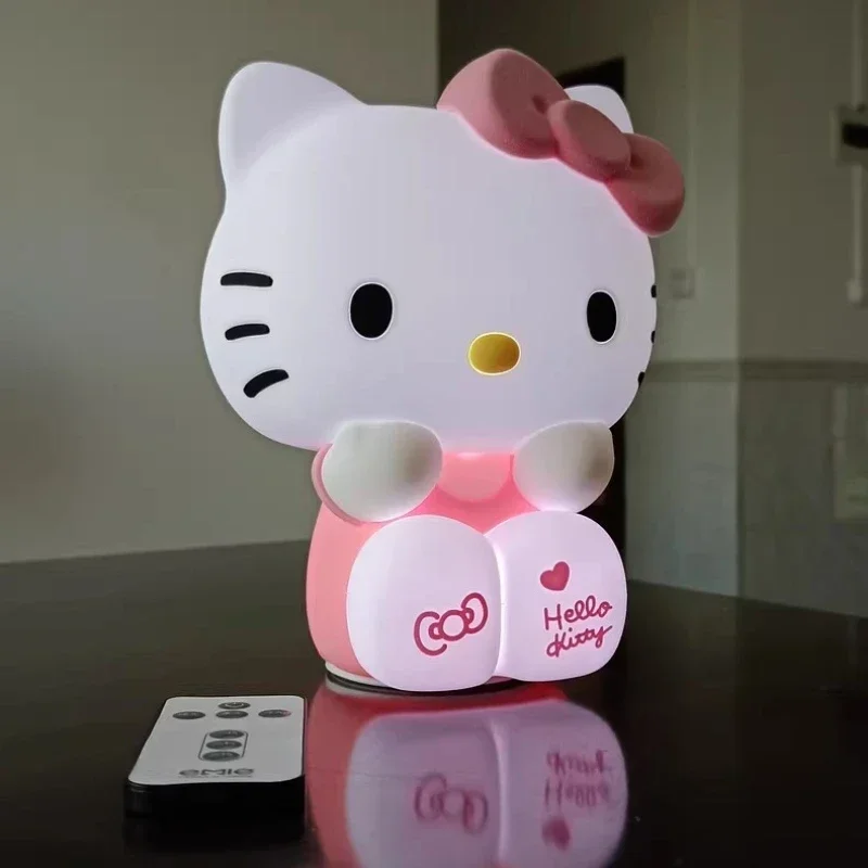 Sanrio Anime HelloKitty Pat Night Light Bedroom Bedlight Lamp Desktop Model Ornaments Home Decoration Children Birthday Gift Toy