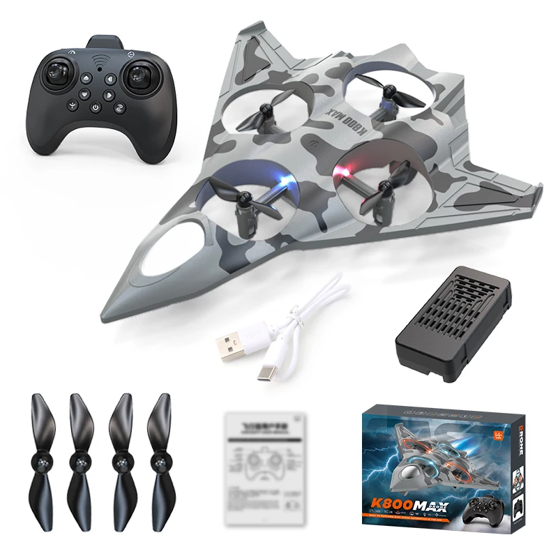 2025 جديد K800 RC طائرة ABS 2.4G التحكم عن بعد مقاتلة حيلة هواية طائرة شراعية Rc الطائرة اللعب مع ضوء لعبة تعمل بالريموت هدية طفل صبي