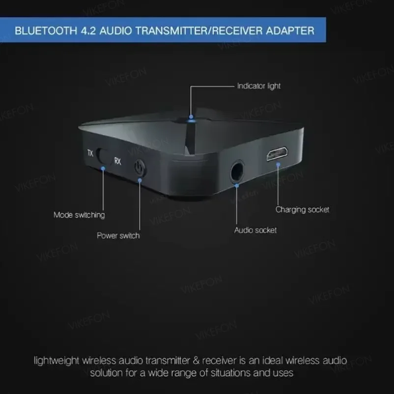 VIEKFON KN319 Bluetooth Transmitter Receiver 2 in 1 Stereo Audio Receiver Converter Wireless Adapter With RCA 3.5MM AUX For Car image 4