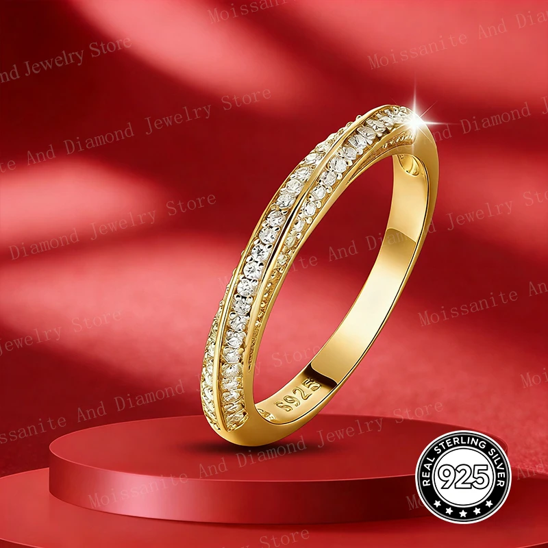 Promotion 100% Authentic Moissanite and Cubic Zirconia Unisex Ring S925 Silver Ring D VVS1 Luxury Sparkle for Men and Women