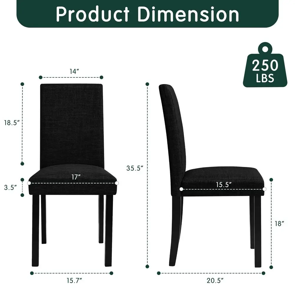 

Upholstered Dining Chairs Set of 6, Fabric Dining Room Chairs with Solid Wood Legs, Modern Parson Chairs for Kitchen, Restauran