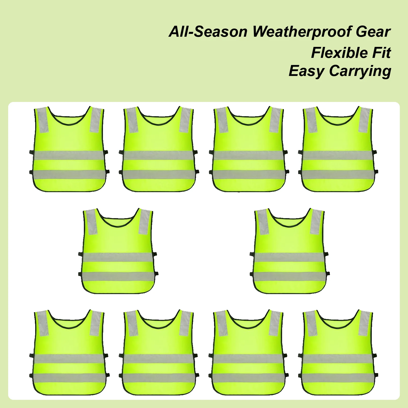 

Safety Vest For Kids 10 Pieces Outdoor Waistcoat High Visibility Vest For Outdoor Walking Cycling Skiing Camping Night Roads