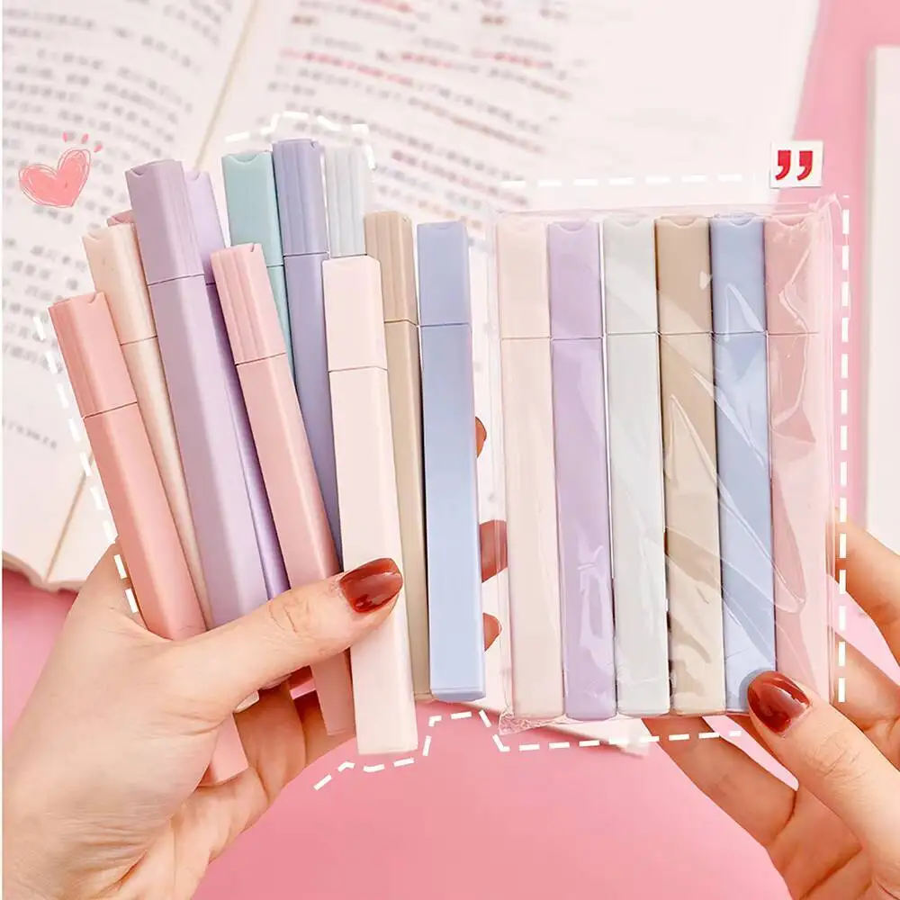 6-12-36 pcs Cute Kawaii Candy Color Molandi Office School Supplies Gift Markers Highlighters