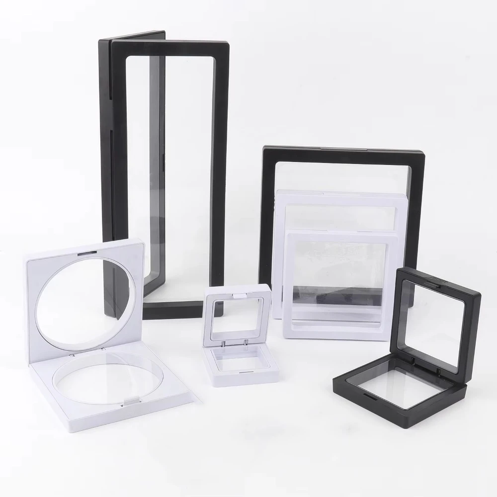 Elastic PE Film Jewelry Storage Box Ring Necklace Jewelry Display Box Earrings 3D Floating Frame Box Jewelry