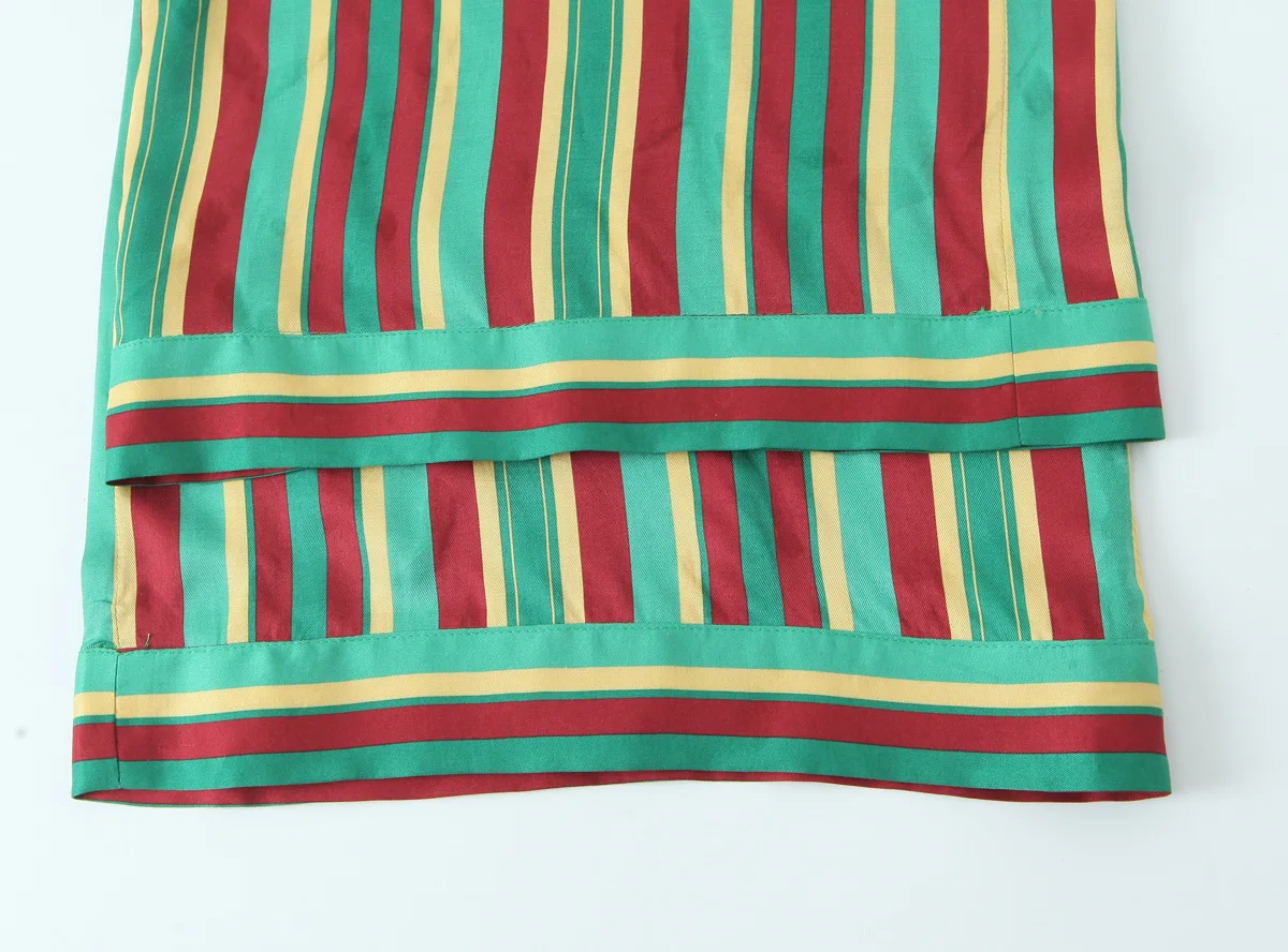 بنطلون بيجامة مخطط للسيدات على الطراز الجديد للخريف الأوروبي والأمريكي عبر الحدود