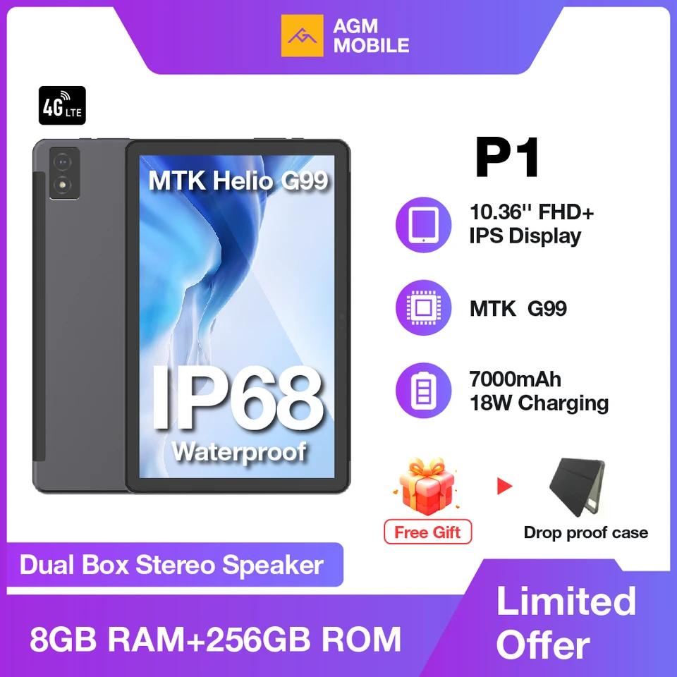 Agm-防水タブレット,Android,PAD-P1インチ,Fhd - AliExpress 7