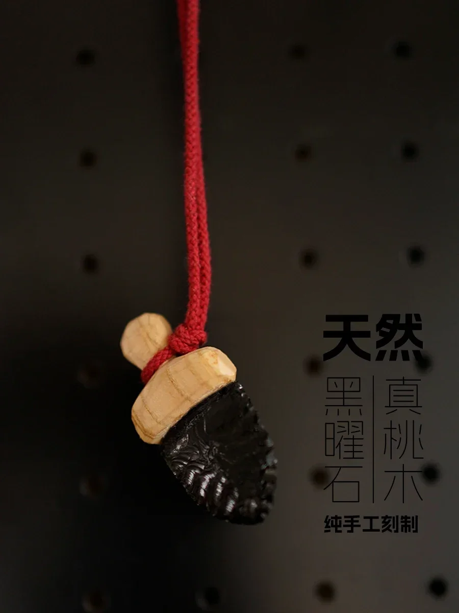

Red Rope Peach Wood Sword Handcarved Car Decoration Pendant Blessing Holiday Gift Cute Decoration Small Fat Sword Safe