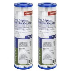 Pleated Polyester Water Filter Cartridge, High Flow Sediment Filter, 30 Micron, 2.5