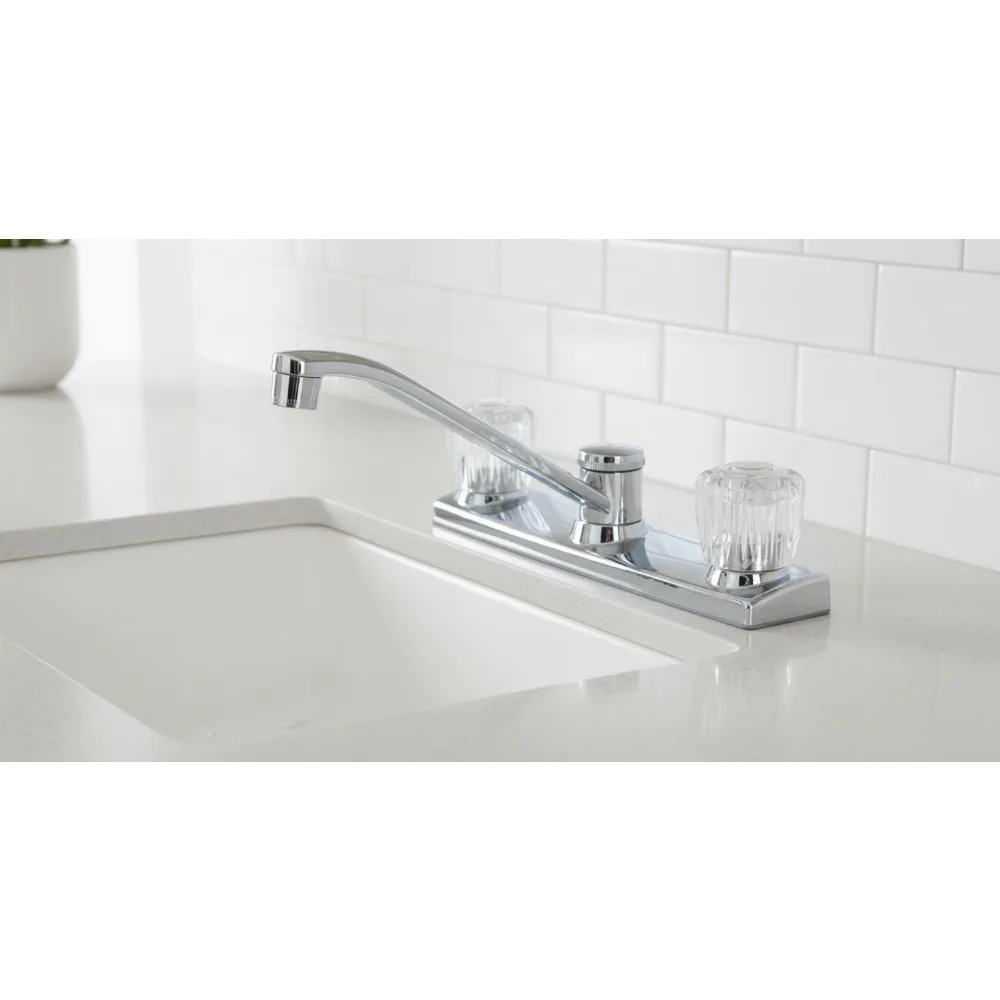 

7-11/16-Inch Spout Reach Kitchen Faucet Without Sprayer, Polished Chrome for Modern Homes