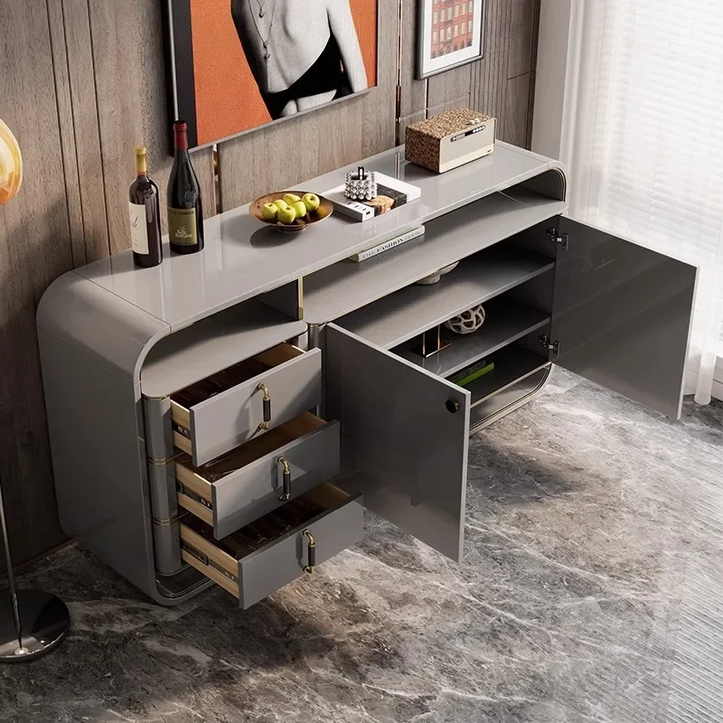 خزانة جانبية لتناول الطعام فاخرة وخفيفة الوزن وخزانة باب بسيطة وحديثة لغرفة المعيشة وخزانة ذات ستة صدر بسيطة