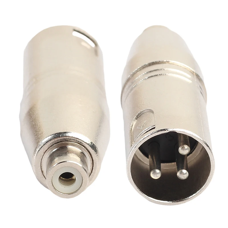 

1PCS XLR 3Pin Male to RCA Female Audio Jack Adapter Plug Metal case Connector For Microphone Speaker audio connection