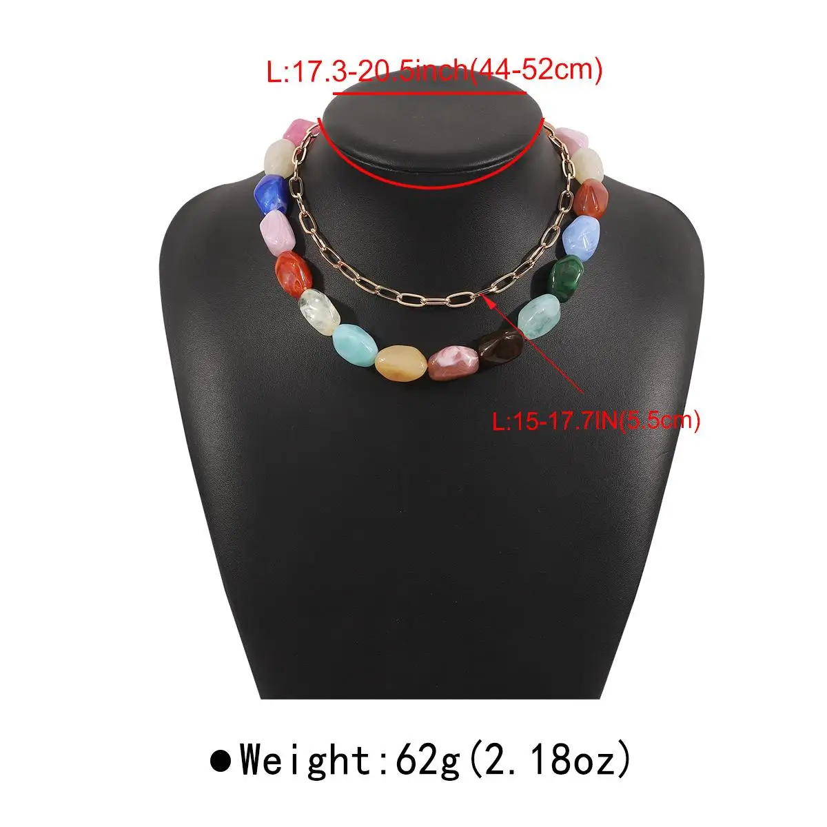 Summer Dopamine Resin Beaded Necklace Design Sense Niche Color Hand-stacked Choker
