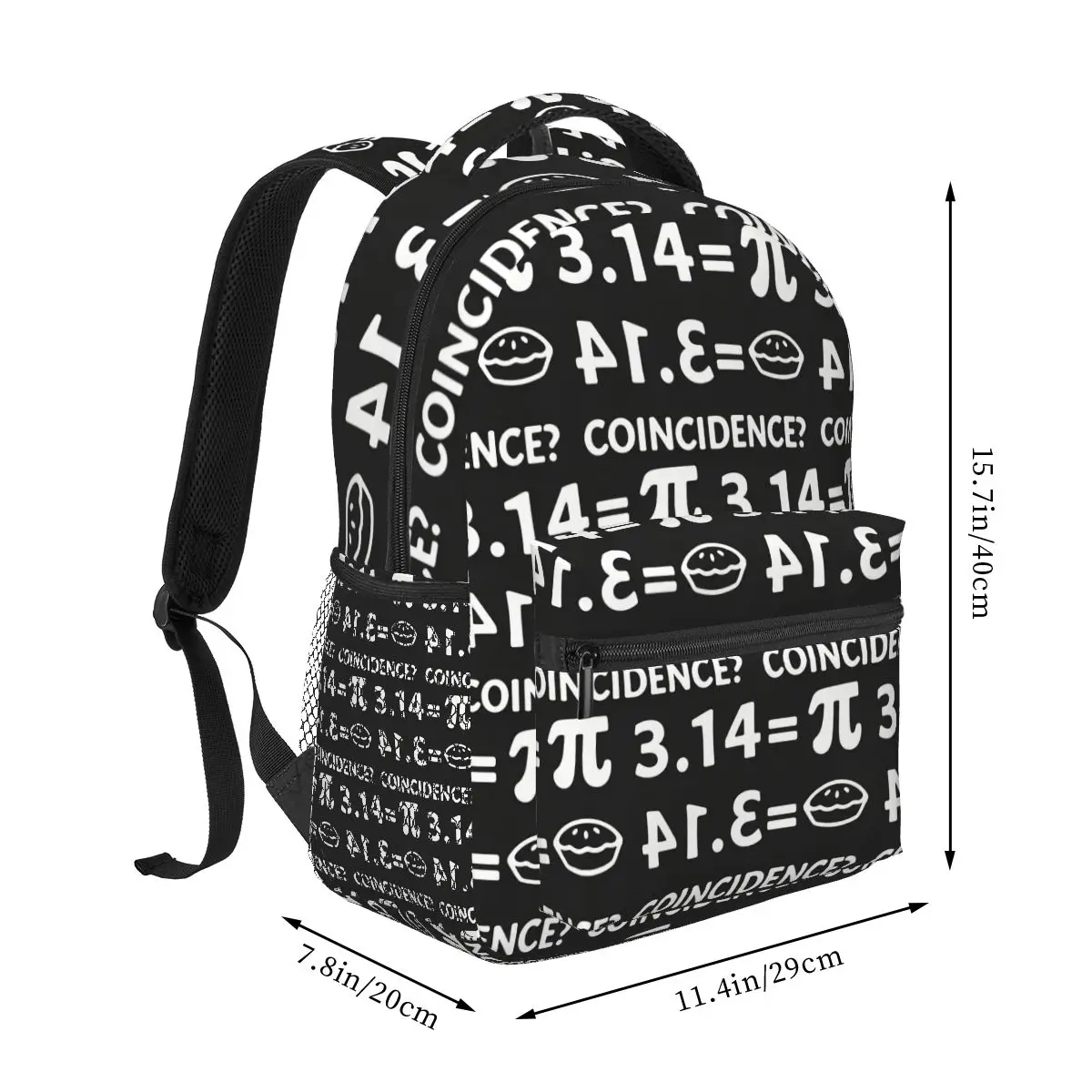 Funny Pi Design Prin Student Backpack School Bag Hiking Travel Daypack for Men Women Fashion Bookbag Shoulder Bags