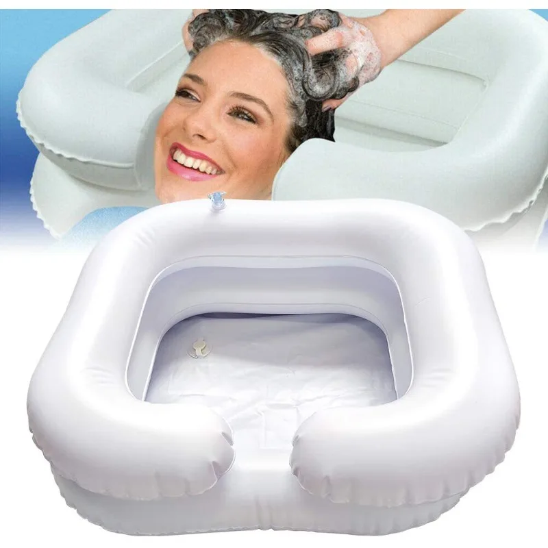 

Inflatable Shampoo Basin Tub Bed Rest Nursing Aid Sink With Drain Tube for The Disabled Portable Hair Washing Basin Shampoo Tray