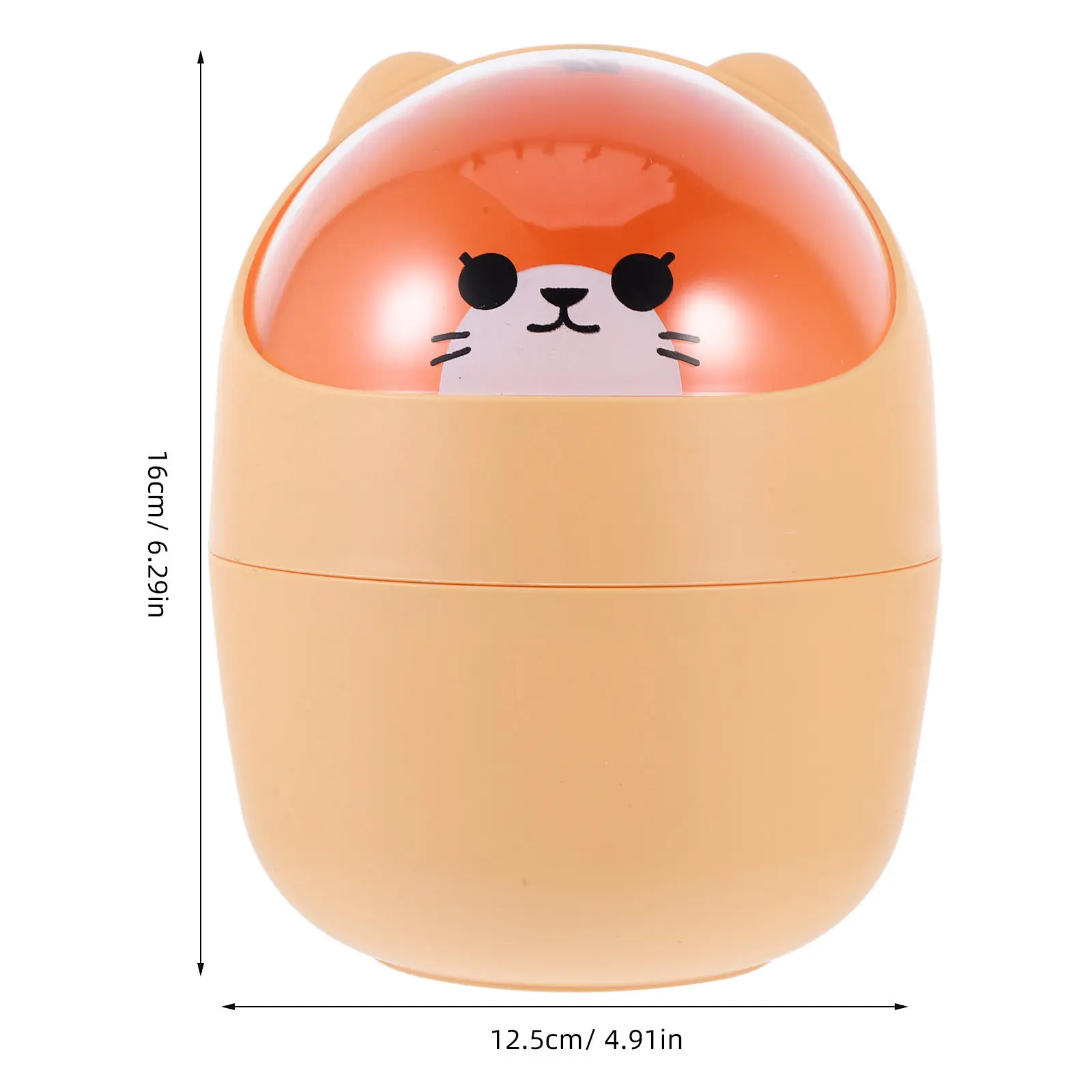 Mini Desktop Garbage Bin Carton Design Shake Lid Plastic Trash Can for Office Table Bedroom Living Room Tidy Storage
