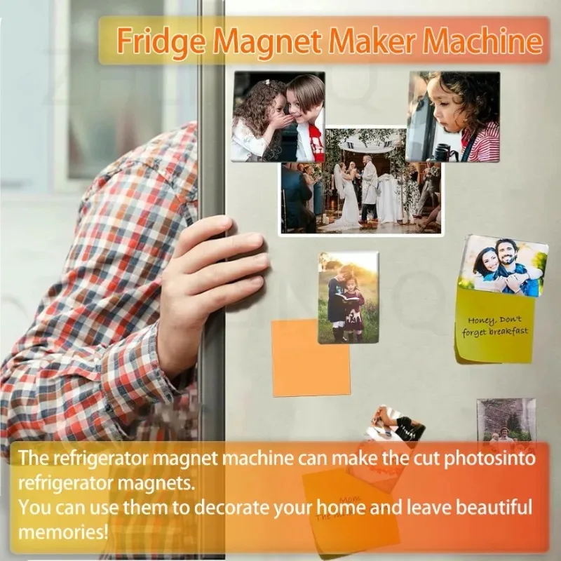 50mm/63.5mm/80x53mm/65x90mm/80mm Fridge Magnet Machine Set DIY Rotary Metal Sheet with Cutter and 1000 Sets of  Consumables