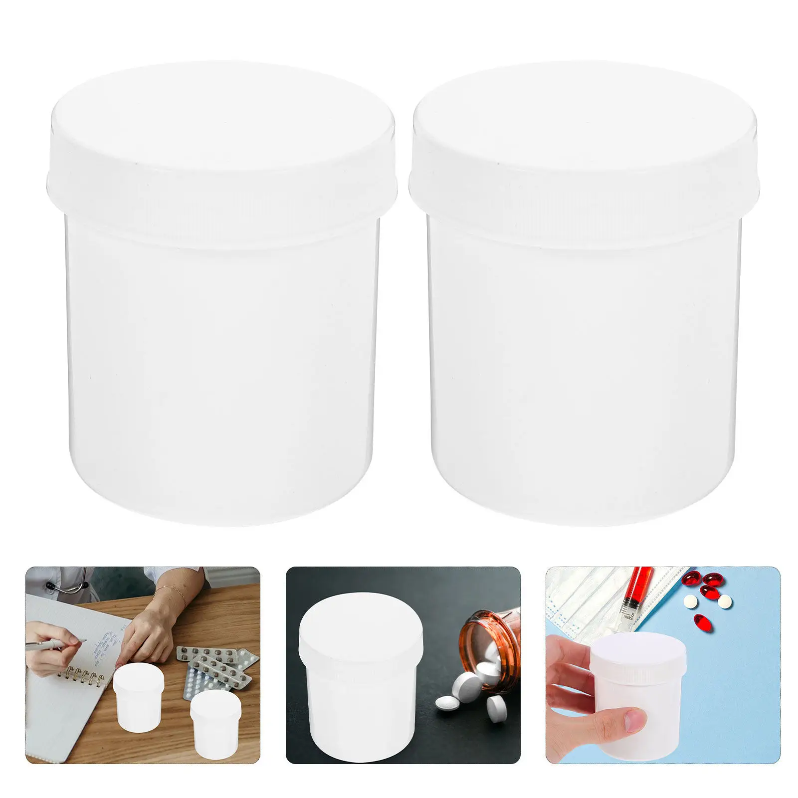 10Pcs Medicine Bottle Organizer 100Ml Portable Pill Container Lid Wide Mouth Cushioning Pad Travel Medication