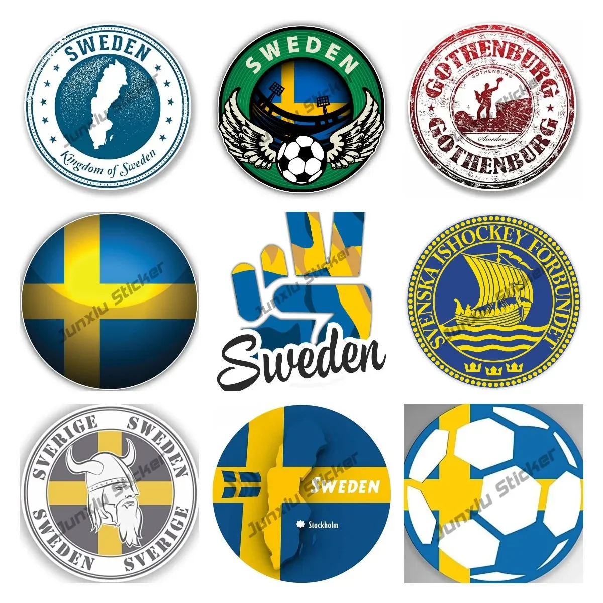 

Swedish Flag Stamp Sticker Vinyl Decal Sweden Bumper Stickers Proud Swede decals Car Accessories The Whole Body Creative Sticker