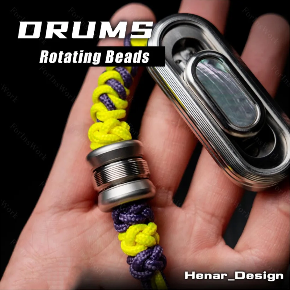 WANWU EDC DRUMS Knife Beads Fingertip Gyro Revolve Pendant Lanyard Clasp Bag Pendant Anxiety Toys