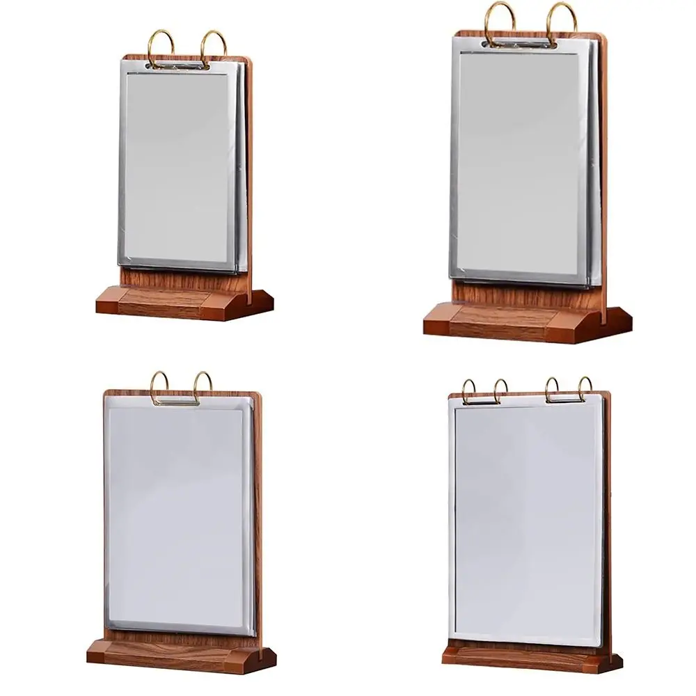 Wooden Desktop Display Stand a4/A5/A6 Dual-Sided Visibility Menu Binder T-Shaped Convenient Advertising Board Home Photo Frame