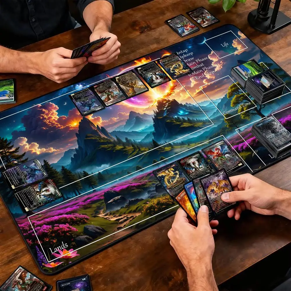 arcane Scenery Magic playmat rubber anti-slip edge locking pc accessories 35x60cm gaming mats Trading Card Game gamer desk mat