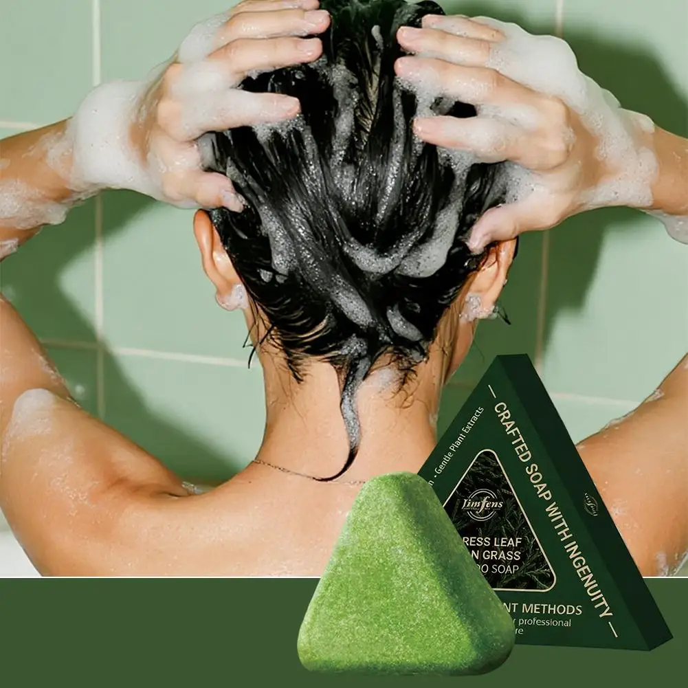 Natural Herbal Shampoo Soap Usman Grass Shampoo Soap Cypress Leaf Polygonatum Extract Refreshing Clean Oil Control Hair Care