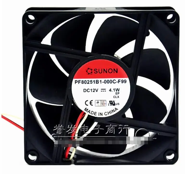 SUNON PF80251B1-000C-F99 DC 12V 4.1W 80x80x25mm 3-Wire Server Cooling Fan