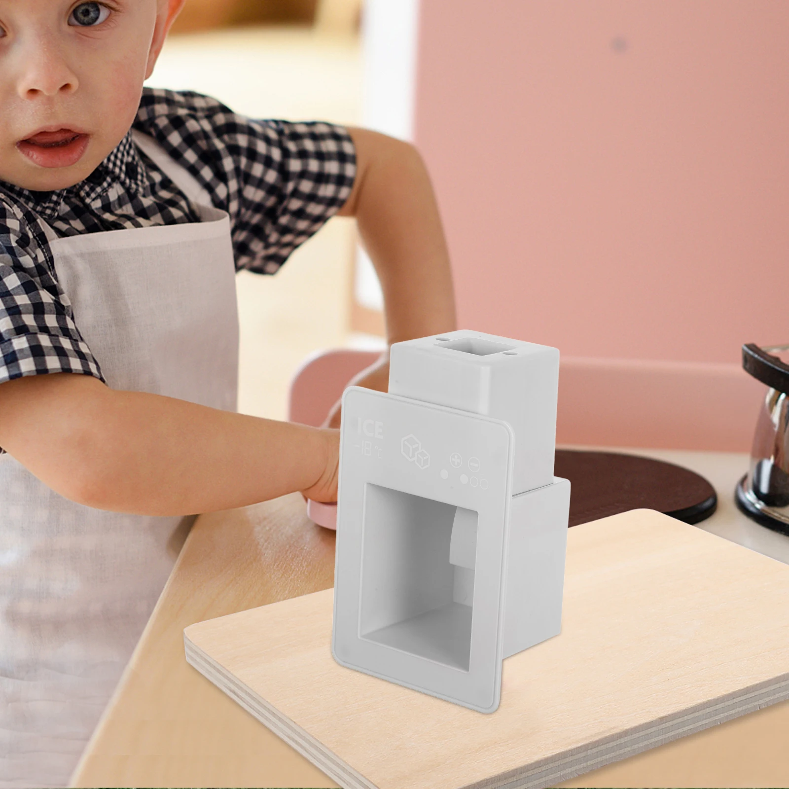 1 conjunto crianças cozinha playset realista fingir máquina de gelo mini aparelho com cubos de gelo artificiais interativo crianças cozinha jogar conjunto