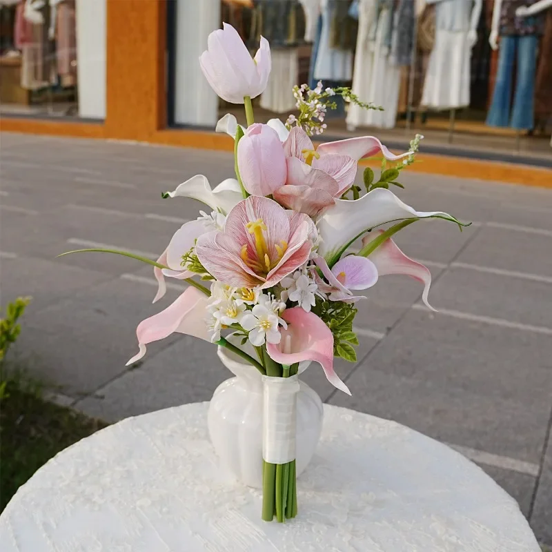 New Korean wedding certificate pose modeling photography props morning wedding photo decoration simulation flower bridal bouquet