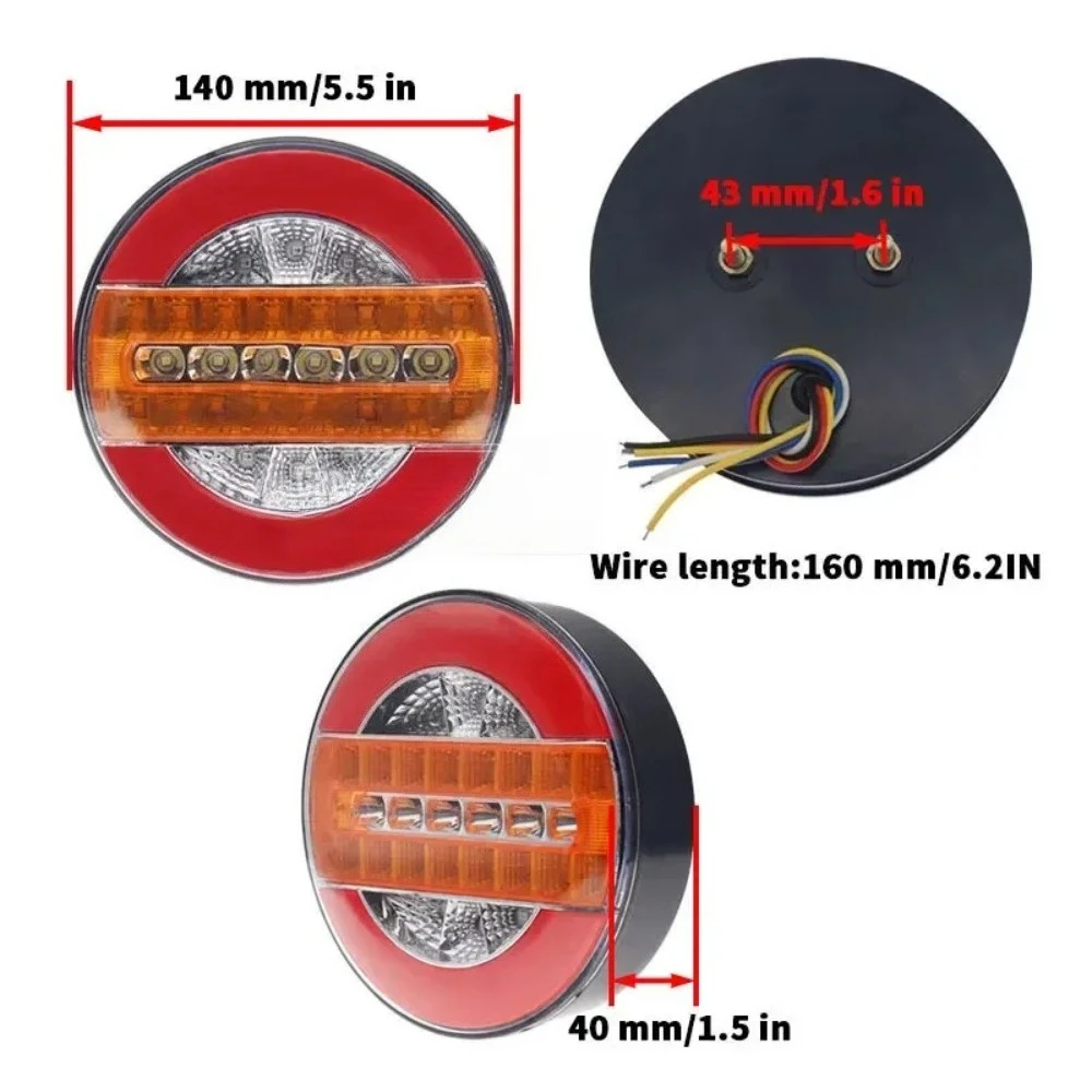 1/2/4 Uds 12V 24V LED remolque camión luz trasera luz trasera luces de freno inverso coche barco autobús caravana lámpara de señ