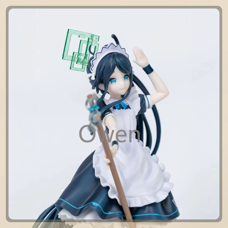 Figura de acción de archivo azul de Anime de 24cm, vestido de sirvienta Tendou Aris, figura bonita y hermosa de niña, modelo de colección de PVC, juguete, regalo de cumpleaños