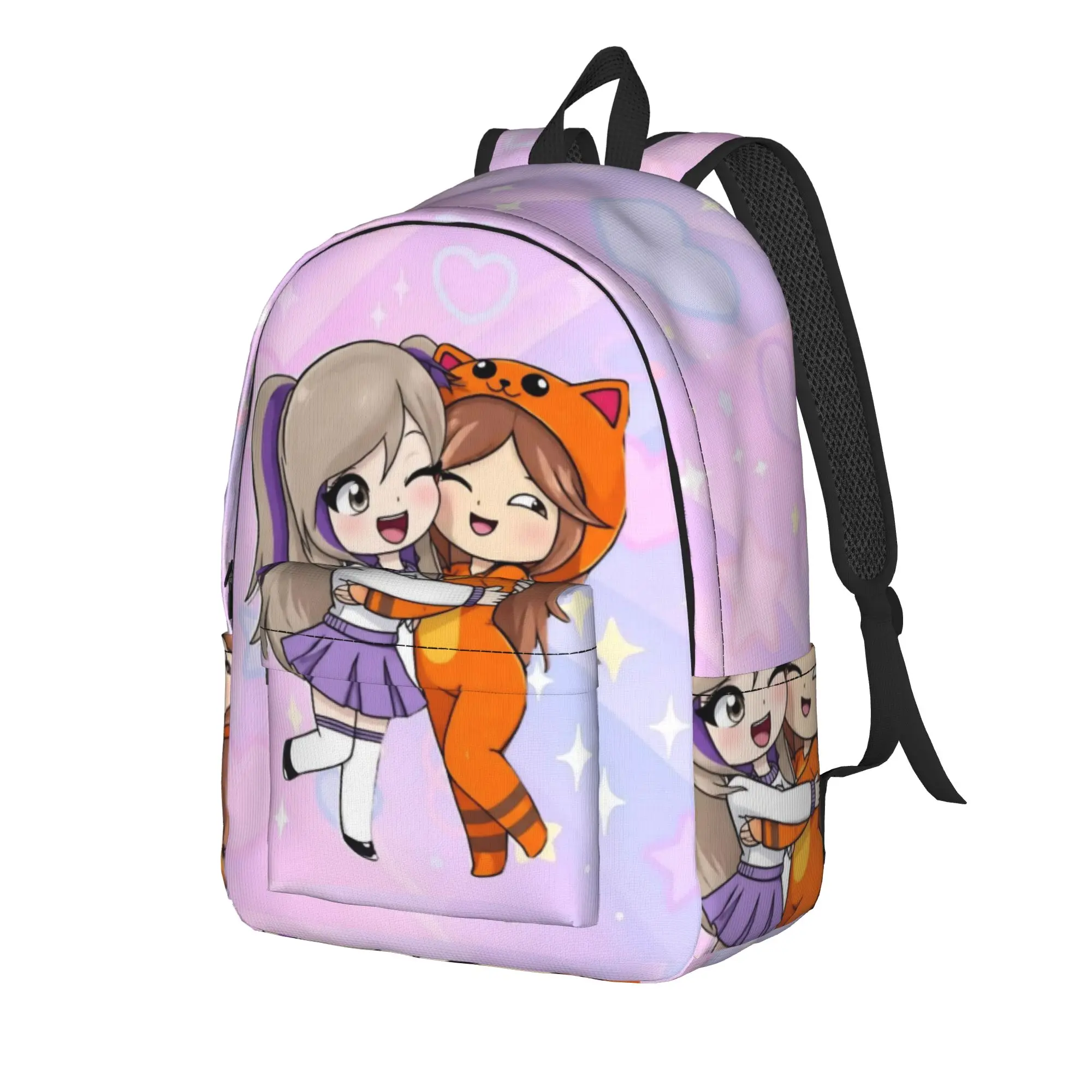 Lyna Vallejos Gamer Backpack for Men Women Teenage Student Work Daypack Cute Heart Laptop Canvas Bags Gift