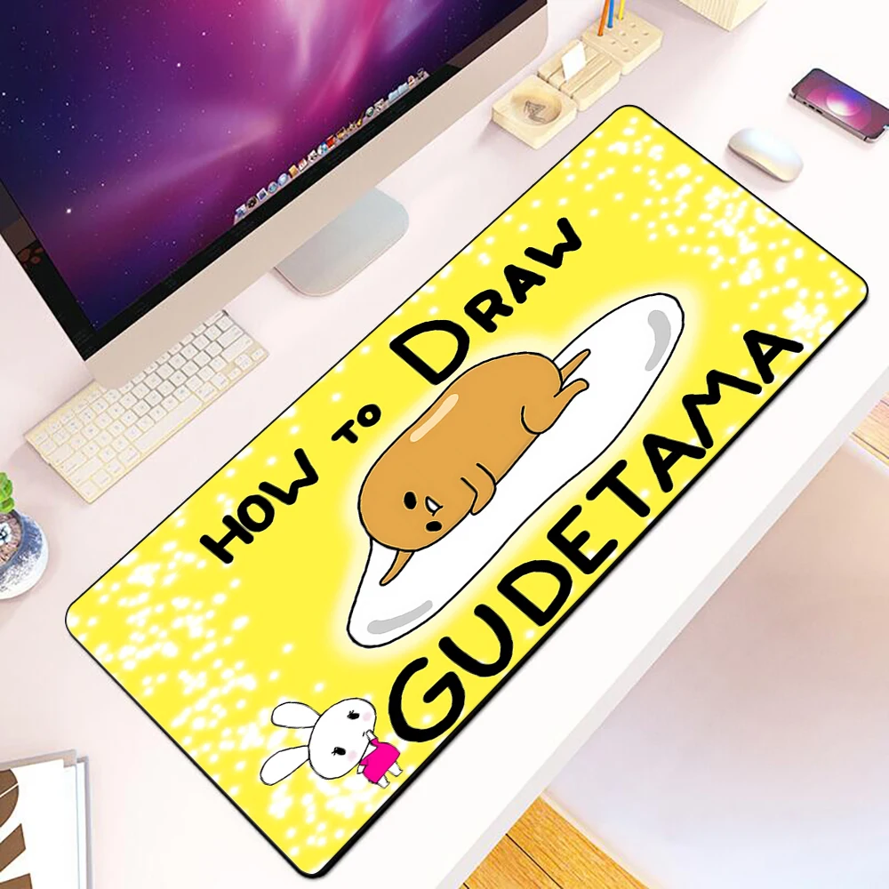 Cute Gudetamas Lazy Egg Mousepad HD Printing Computer Gamers Locking Edge Non-slip Mouse Pad XXL90x40cm Keyboard PC Desk Pad