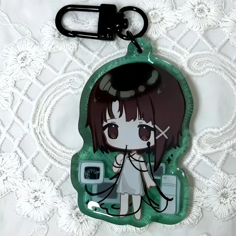 Q-Version Cyberpunk Style Acrylic Pendant Niche Keychain Trendy Geometric Design Collectible Accessory