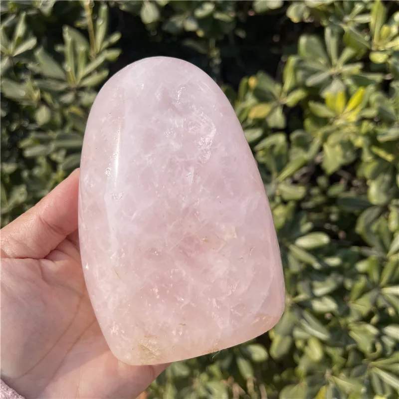 1050g natural crystals healing stones rose quartz free form crystal stand