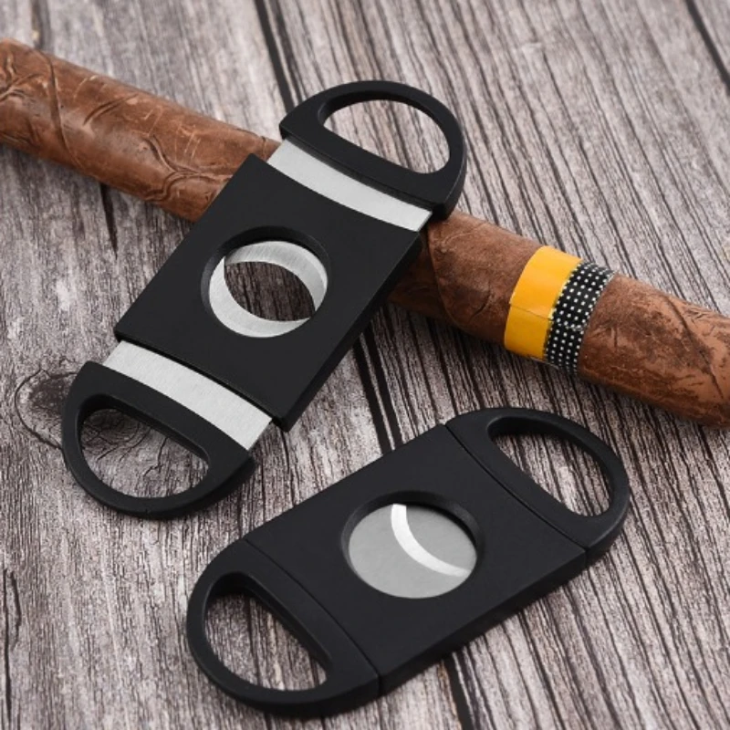 1PC Portable Stainless Steel Double-edged Cigar Scissors Stainless Steel Cigarette Clipper Metal Cigar Pliers Cutter