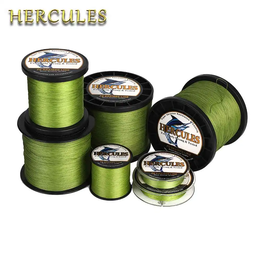 

Hercules 12 Strands Braided Fishing Line Army Green PE Multifilament Pesca Braided Wire 100m-2000M River Carp Tackle 10-420LB