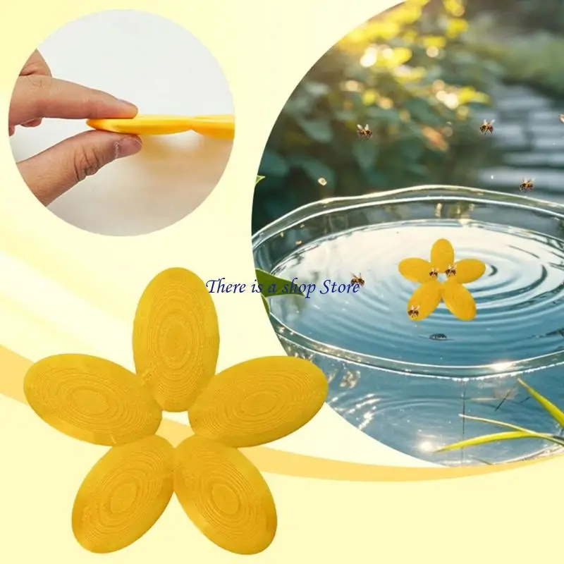 

D0AD Floating Plastic Flower Bees Watering Station Safe Drinking Platform for Garden