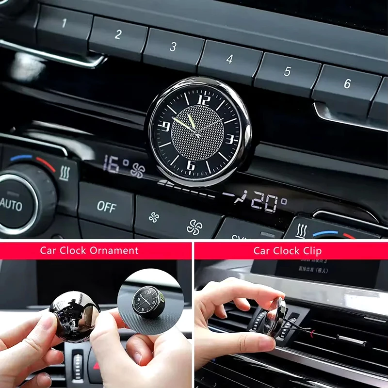 

Car Clock Luminous Mini Automobiles Internal Stick-On Digital Watch Air Vent Clip Watch Auto Ornament