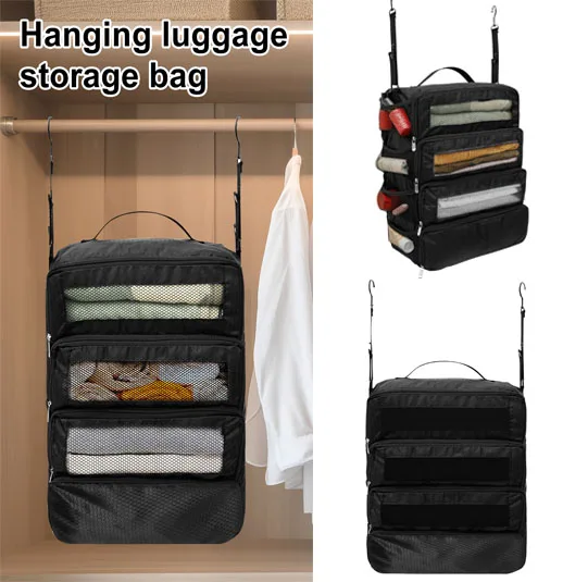 

Portable Oxford Cloth Hanging Travel Organizer Suitcase Luggage Storage bag Suitcase Luggage with hook for camping Holiday Trips
