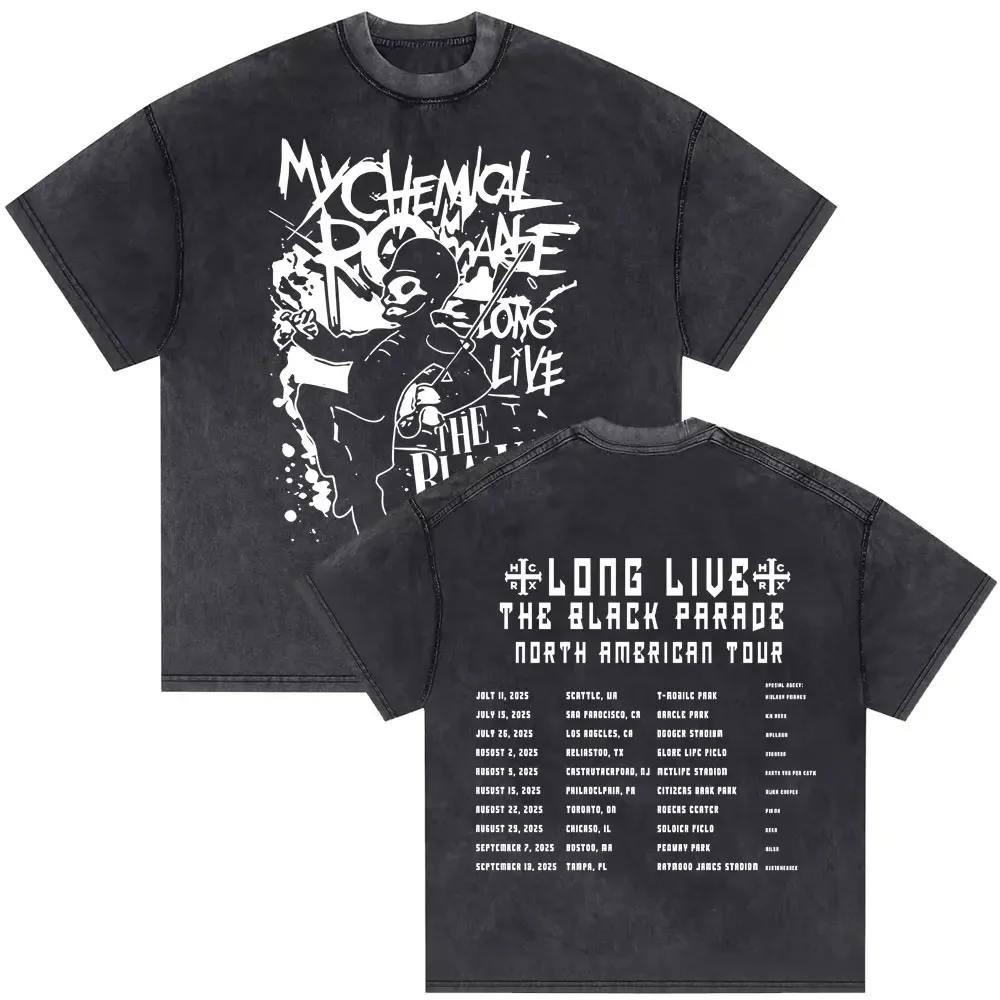 محدودة الشرير الفرقة غسلها المتضخم تي شيرت بلدي الكيميائية الرومانسية ثلاث هتاف ل الحلو الانتقام خمر تي شيرت المرأة روك تيز