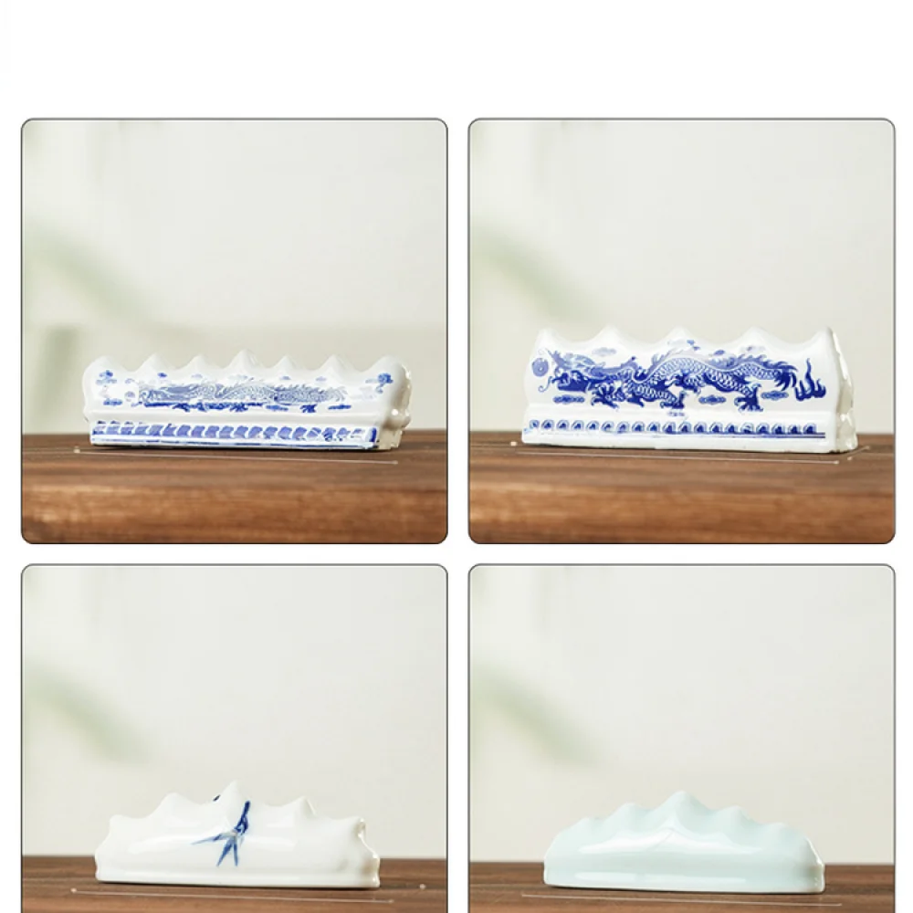 Classical Ceramic Brush Stand Artistic Pen Rest Holder Antique Stationery Desk Accessory For Calligraphy Writing Tools