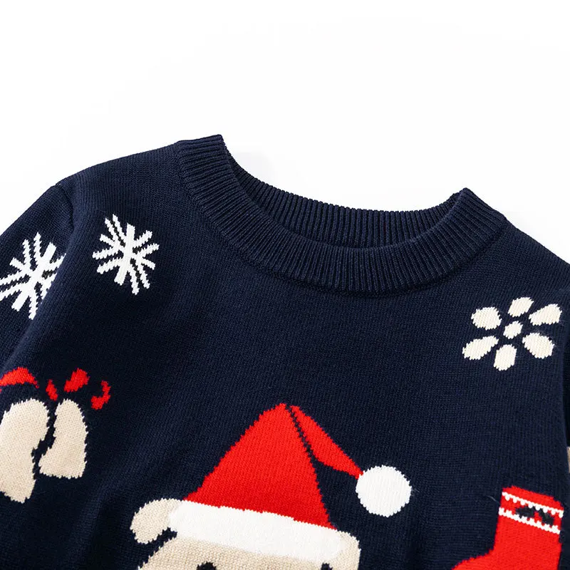 Factory direct sales of new autumn and winter European and American Christmas bear children's sweater girls baby bottom pullove