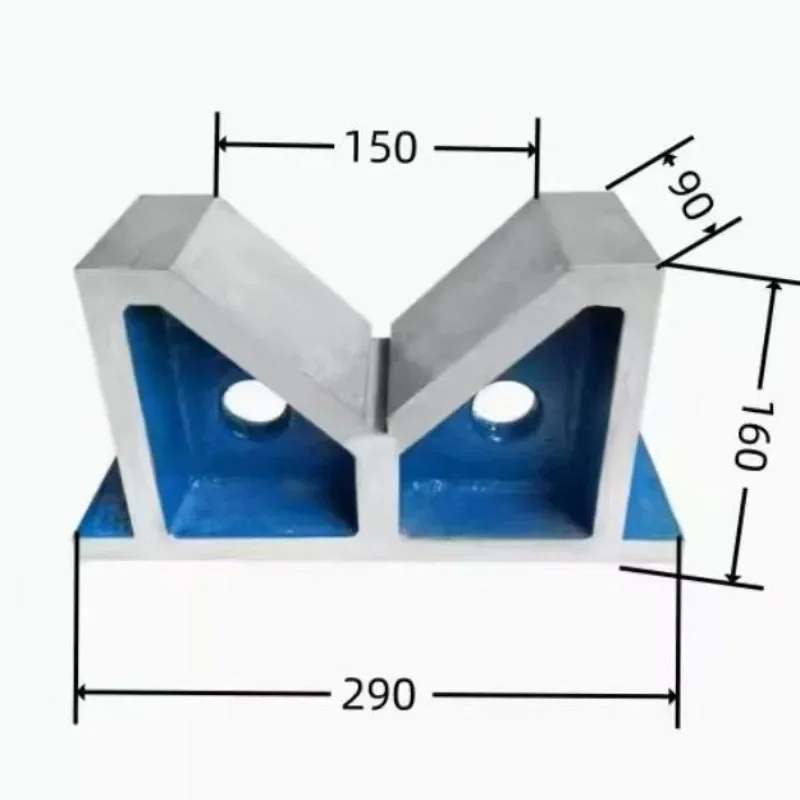 Cast iron V-frame, scribed V-iron test block, measuring V-base