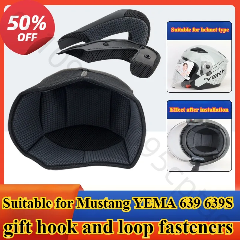 Fit Mustang YEMA 639 639S Helmet Lining Liner Liner Liner Sponge Pad Buffer Half Helmet Four Seasons Accessories