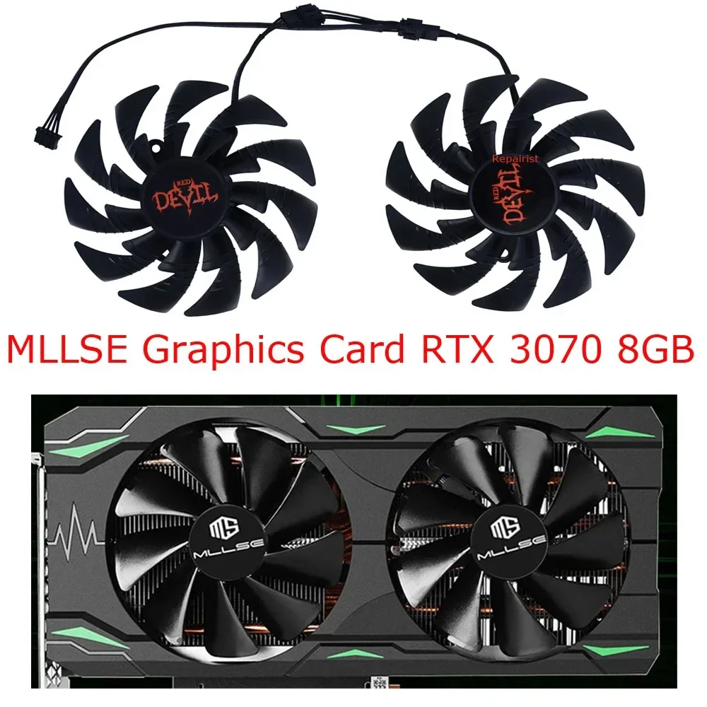 

2Pcs/Set,GPU Cooler,Graphics Card Fan,DIY T129215BU PLD10015B12H,For MLLSE RTX3070 RTX 3070 8GB gaming